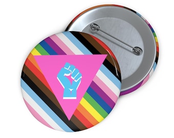 Resistência queer LGBTQ Pink Triangle - Distintivo de botão - 3 tamanhos