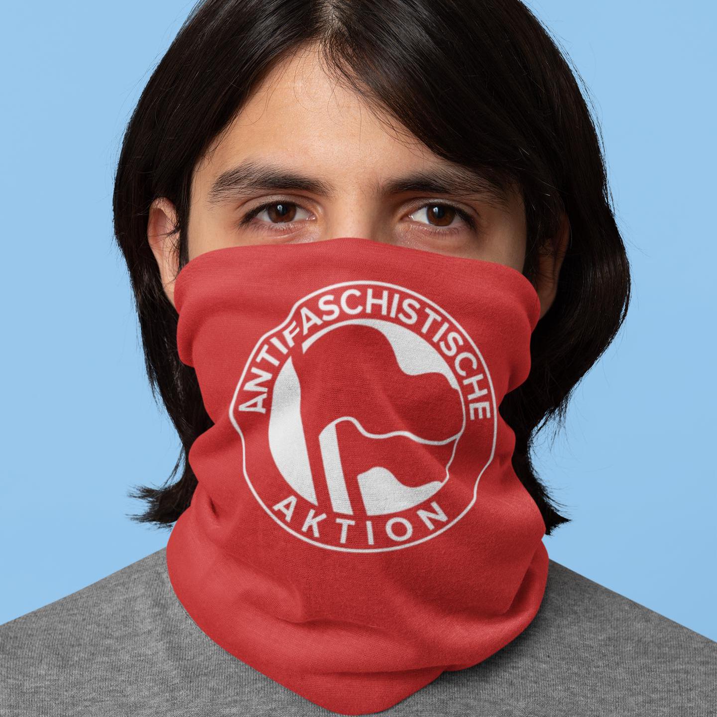 Anti-fascist Action Logo ANTIFA - Lightweight Neck Gaiter - Face
