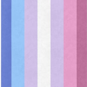 Pode incluir: Um têxtil retangular com listras verticais em tons de azul, lavanda, branco e rosa. As cores são dispostas em um padrão repetitivo, criando um design visualmente atraente. A textura parece ligeiramente áspera.
