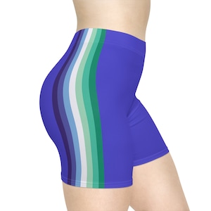 Gay Men Pride Flag Bike Shorts