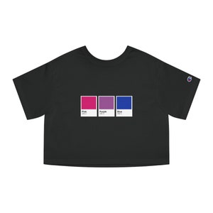 Bisexual Pride Flag Colour Swatch - Unisex T-shirt - cropped Champion tee
