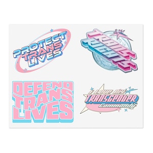 Trans Rights large sticker sheet - original designs from a Trans Owned small business