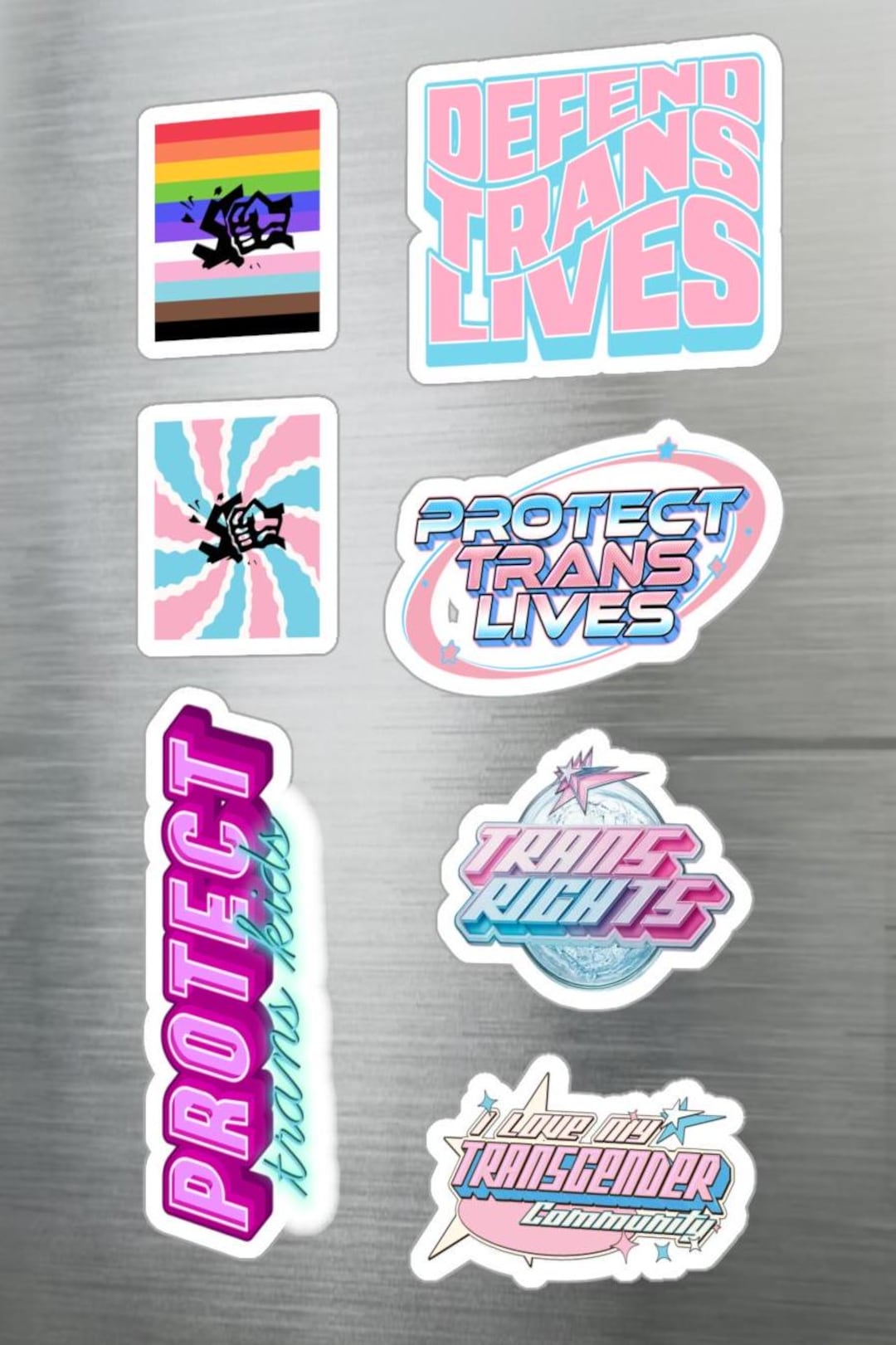 Trans Rights Sticker TRANS RIGHTS Transgender Pride Sticker Set - Kiss-cut Vinyl Decals - 7 ...