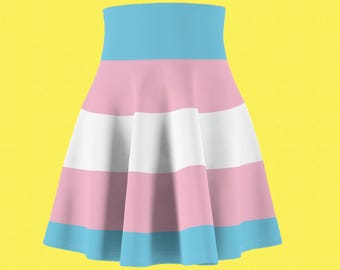 Falda skater con la bandera del orgullo transgénero