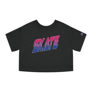 SKATE bisexual pride Cropped T-Shirt