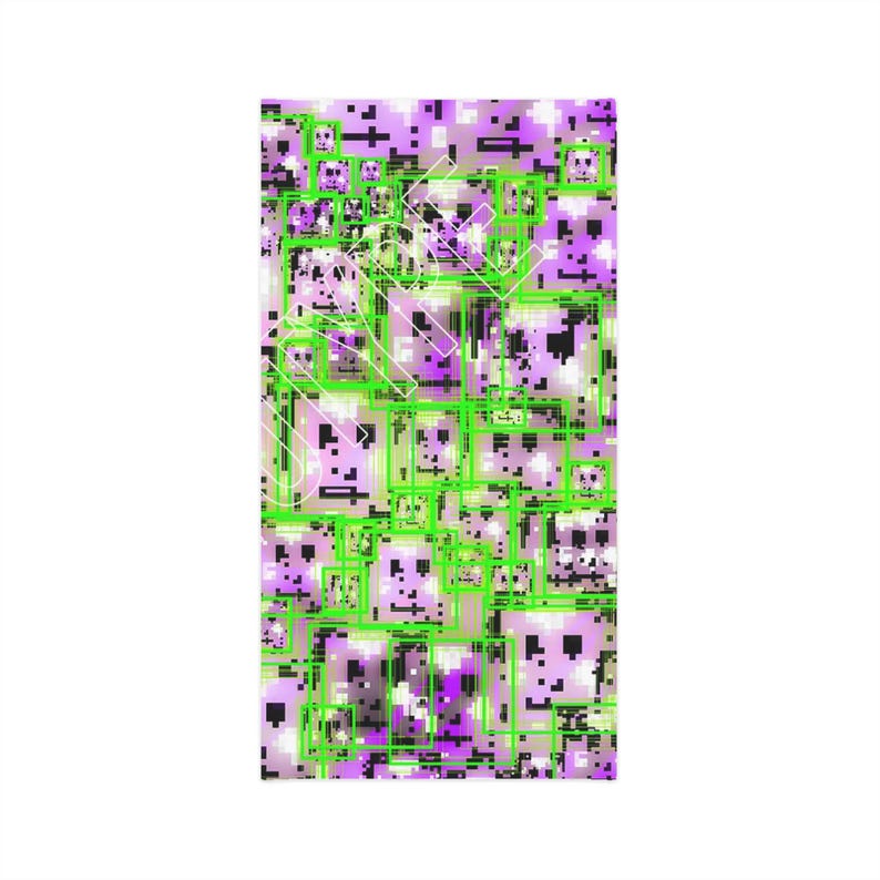 Anti-Gesichtsmaske - lila und grün bedruckte Gesichtsmaske aus Jersey Bild 6
