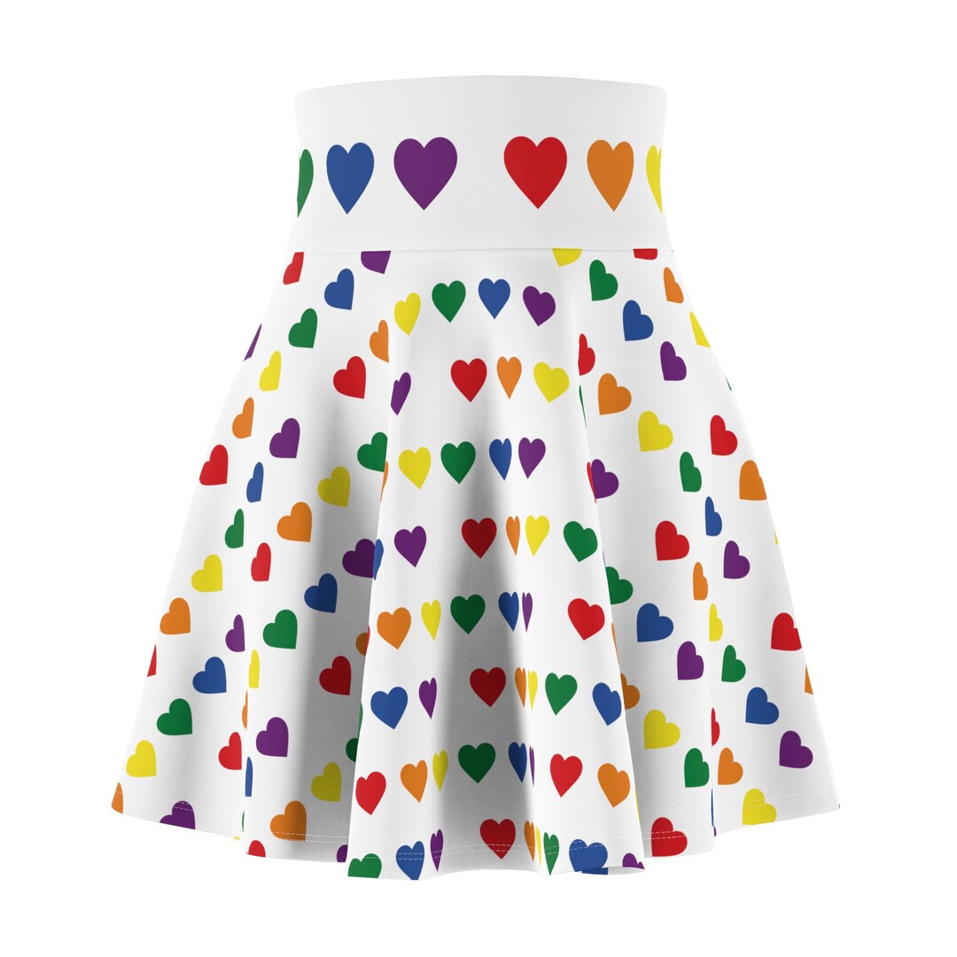 Rainbow Love Burst Skater Skirt