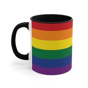 Rainbow pride flag colourful accent mug
