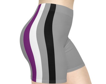 Asexual Pride Flag Bike Shorts