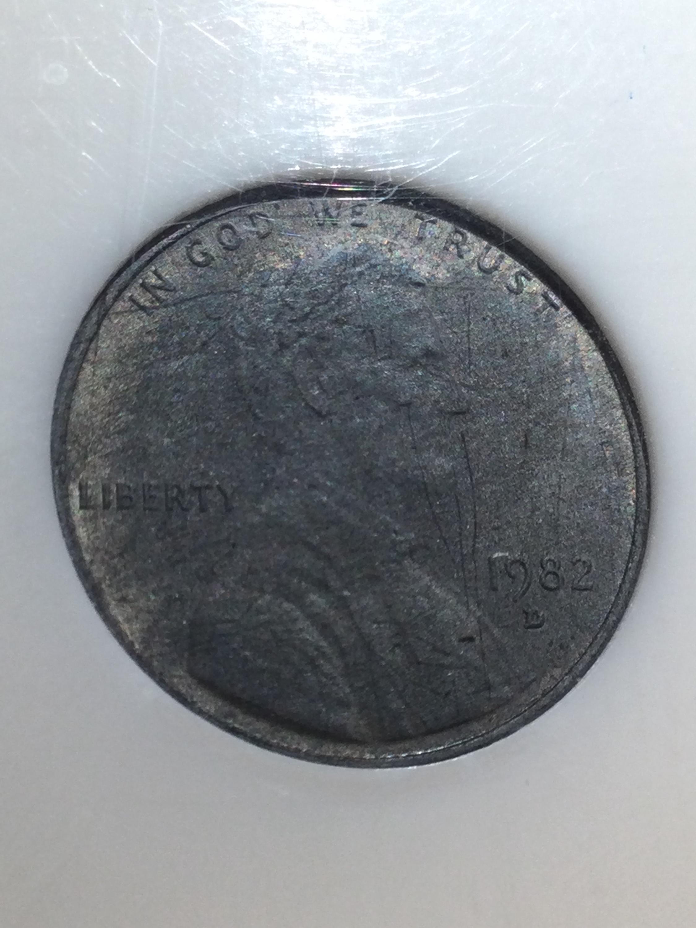 Rare Major Error Unplated 1982D Lincoln Penny- Certified Error Coin ...