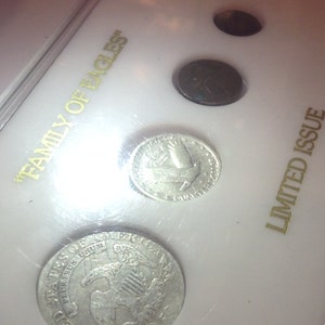 Rare Silver 1800s Type Coins Set Family Of Eagles- 1811 Half Dollar, 1926 Quarter, 1830 Half Dime, 1857 Penny- High Value Coin Collection