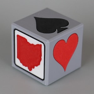 Euchre Trump Cube, Ohio State Buckeye, What&#39;s Trump Suit Marker, Trump Dice, Unique Card Players Gift, Card Suit Block for Pinochle