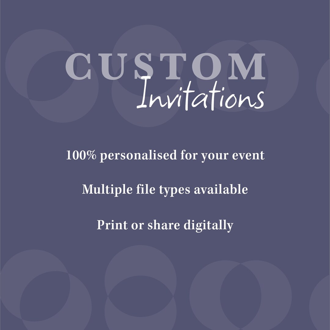 Custom Invitation Personalised to Your Event | Weddings | Birthdays ...