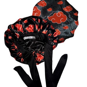 Premium Non Slip Satin Hair Bonnet for Men Women Curly Hair, Dreadlock Loc Cap Silk Double Layer Sleeping & Shower Wrap Anime Soft Band Tie