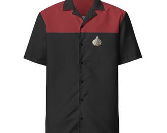 Star Trek red Bowling Shirt