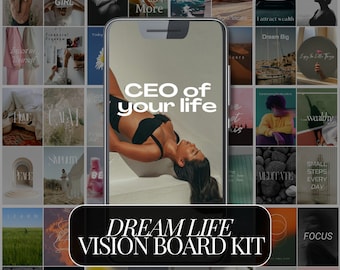 Ultimatives Dream Life Vision Board Kit: Digitaler Download für Ziele und Manifestation