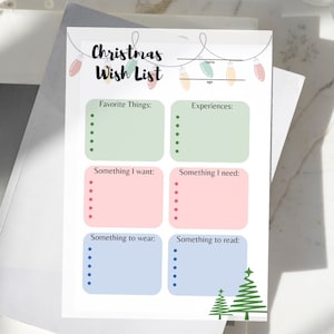 Weihnachtswunschliste, Kinder Weihnachtsliste, printable, sofort-Download