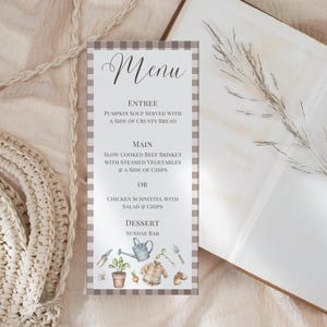 Farmers Market Baby Shower Food Menu Template (Digital Download)