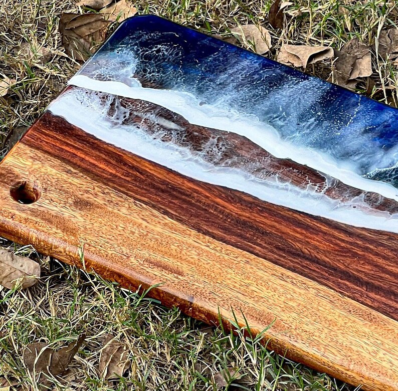 Resin Ocean Cutting Board, Personalized Charcuterie Board, Custom