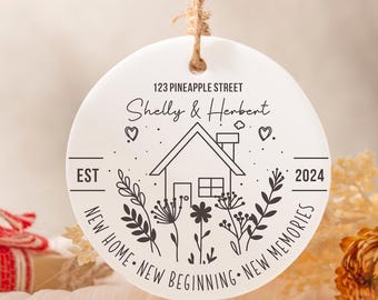 Adorno personalizado para nuevo hogar, regalo de inauguración para pareja, nuevo hogar, nuevo comienzo, nuevos recuerdos, recuerdo para recién casados, regalo de mudanza