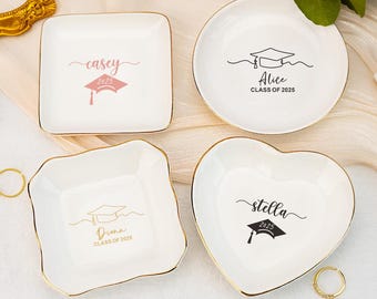 Graduation Gift for Her, Personalised Jewelry Dish for Daughter, Class of 2026 Gift, Master Degree Gift Ring Dish, Grad Keepsake for Friend