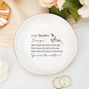 To my Grandma Ring Dish, Wedding Ring Dish for Grandma, Personalised Jewelry Dish for Nana, Birthday Gift for Nanny Mom, Thank You Gift