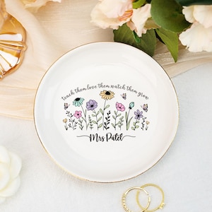 Thank you gift for Teacher, Personalized Thank you Ring Dish, Thank you for Helping Grow Jewelry Dish, Back to School, Teacher Appreciation