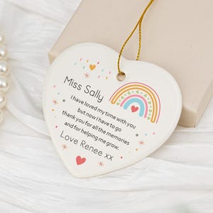 Thank You Gift for Nursery Worker, Personalized Nursery Rainbow Gift, Thank You for Helping Me Grow Bauble, Childminder Nursery Teacher Gift