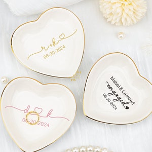 Porta anillos de boda personalizado, porta anillos de compromiso, porta anillos de propuesta de dama de honor, regalo de aniversario para ella, regalo de pareja, porta anillos para mujer