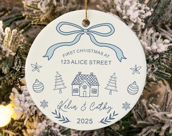Adorno navideño personalizado para el nuevo hogar, adorno para la primera Navidad de una pareja, recuerdo del nuevo hogar, regalo para la nueva casa de una pareja, primera Navidad en nuestro nuevo hogar.