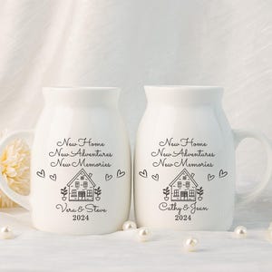 Cadeau personnalisé pour la maison neuve, vase de fleurs pour une nouvelle occasion dans une maison, idée cadeau de pendaison de crémaillère pour les couples, cadeau de déménagement pour ami, mini vase en céramique