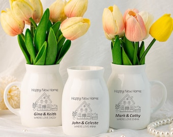 Personalised Flower Vase for a New Home Occasion, New Home Gift Ideas, Housewarming Gift Idea for Couples, Moving In Gift for Friend, Vase
