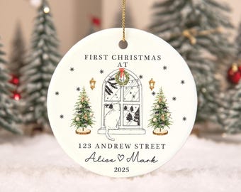 Personalised New Home Bauble, First Christmas in Our New Home Ornament, Happy New Home Gift, Christmas in New Home Keepsake, New Home Decor