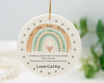 Personalized Nursery Rainbow Keepsake, Thank You Gift for Nursery Worker, Thank you for Helping me Grow, Childminder/Preschool/Teacher Gift