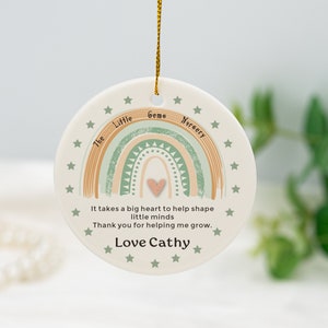 Personalized Nursery Rainbow Keepsake, Thank You Gift for Nursery Worker, Thank you for Helping me Grow, Childminder/Preschool/Teacher Gift
