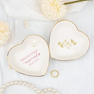 Plato para joyas de boda personalizado, plato para anillos de compromiso, propuesta de dama de honor, regalo de aniversario, soporte para anillos de mujer para ceremonia