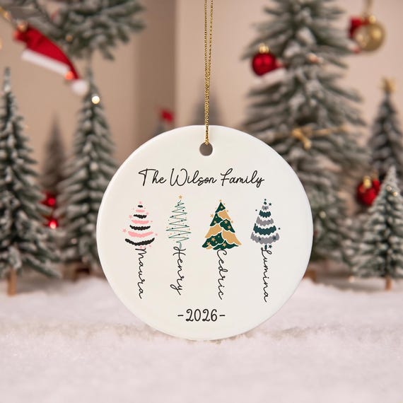 Personalised Christmas Bauble, 2026 Family Christmas Ornament, Famliy Tree Buable, Christmas Tree Decoration, Family Keepsake, Xmas Gift