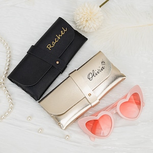 Scatola per occhiali da sole personalizzata, custodia per occhiali in pelle personalizzata, scatola morbida per occhiali, regalo per damigella d'onore, bomboniere per matrimonio, scatola per occhiali regalo per lei