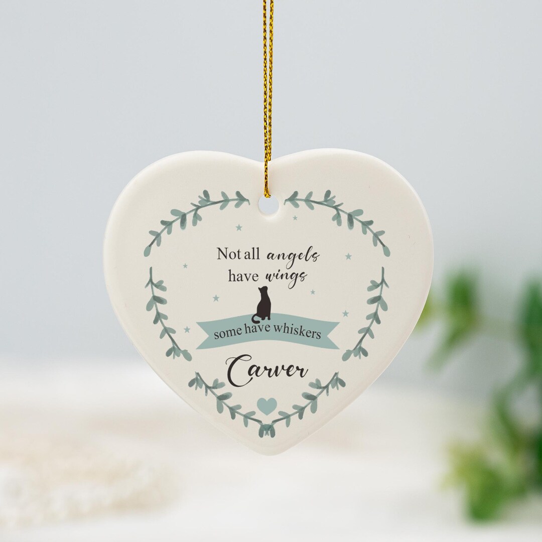 Cat Memorial Ornament Photo | Cat Ornaments Personalized | In Memory Of