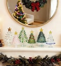 Handmade Stained Glass Christmas Tree, Glass Tree Figurines, Gift for Best Friends, Unique Holiday Decor, Illuminated Glass Mini Xmas Tree