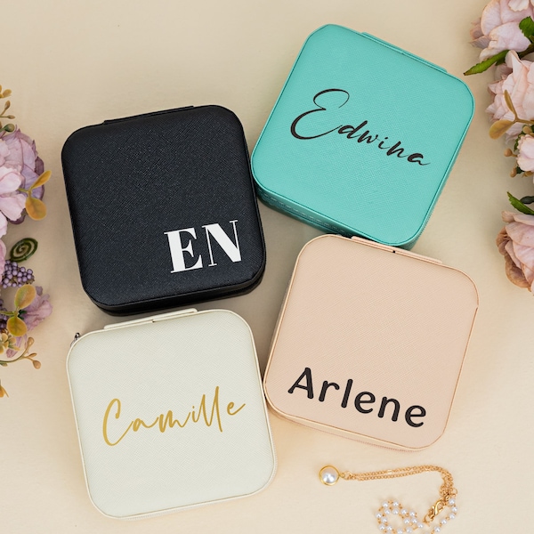 Personalized Jewelry Box with Name, Jewelry Box for Mum, Travel Jewelry Box, Mother's Day Gift, Birthday Gift, Bridesmaid Gift, Gift for Her