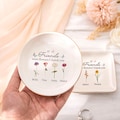 If Friends were Flowers I'd Pick You Ring Dish, Personalized Friendship Ring Holder, Christmas Gift for Besties, Birth Flower Jewelry Dish