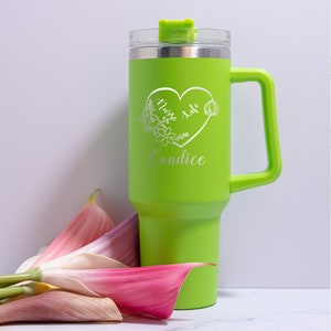 Personalized Tumbler with Handle, 40oz Tumbler With Lid Straw, Engraved Tumbler with Name, Mother's Day Gift, Bridesmaid Gift, Birthday Gift