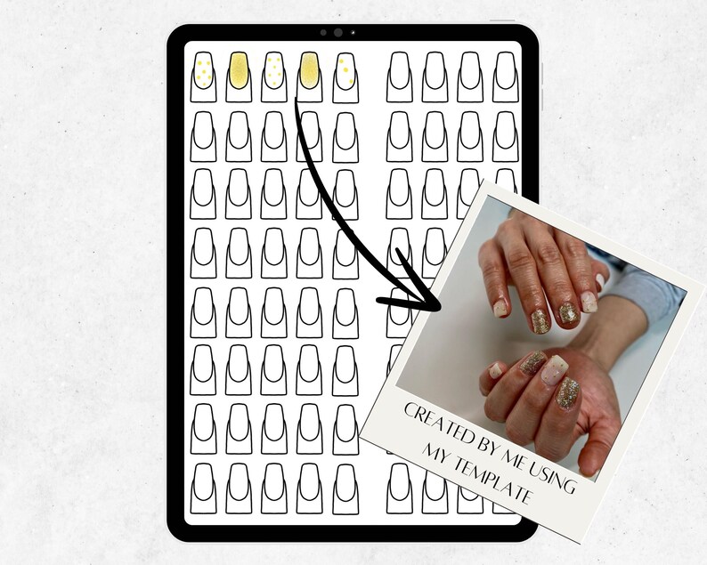 Square Nail Pattern Square Nail Template | Design & Practice (digital Download) - Etsy