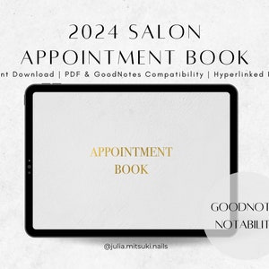 Salon Appointment Book | Digital Appointment Book | Goodnotes | iPad Planner | Minimal Design | Appointment Planner | Hair Stylist Nail Tech