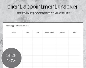 Printable Client Appointment Tracker | Goodnotes Compatible (PDF)
