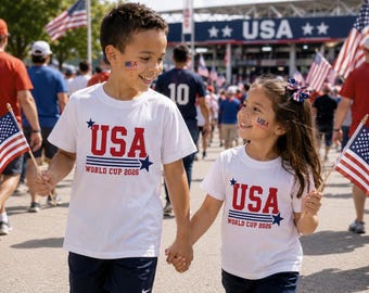 USA World Cup 2026 Shirt for Kids, Boys, Girls, Toddler, Soccer Fan Tee, Patriotic USA Soccer Shirt, Family Matching Game Day Outfit
