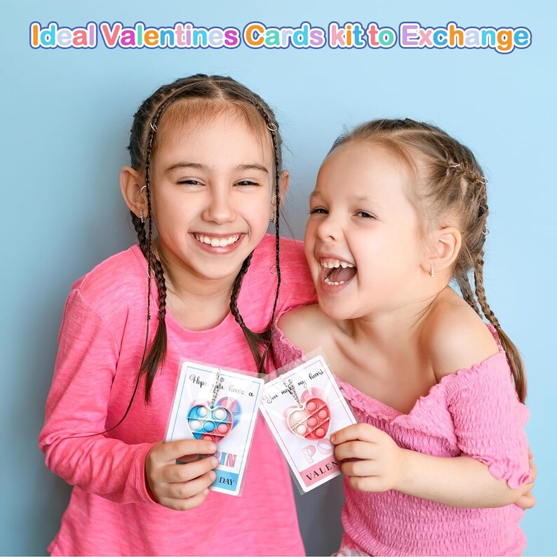 Valentines Cards for Kids Classroom 30 Pack Pop Fidget Valentines Day ...