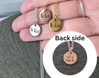 Be kind of a bitch necklace matching best friend gift funny mothers day minimalist gift idea coworker gift idea sarcastic gift for nurse