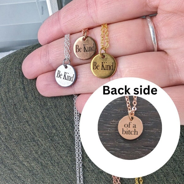 Be kind of a bitch necklace matching best friend gift funny mothers day minimalist gift idea coworker gift idea sarcastic gift for nurse